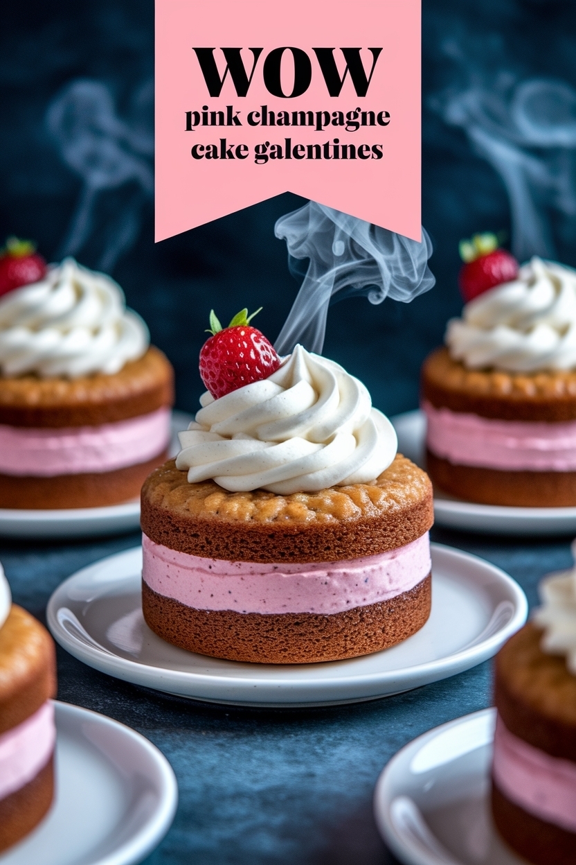 pink champagne cake galentines