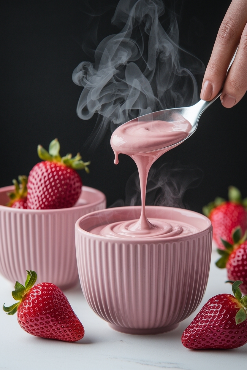 pink chocolate strawberries colored cocoa butter