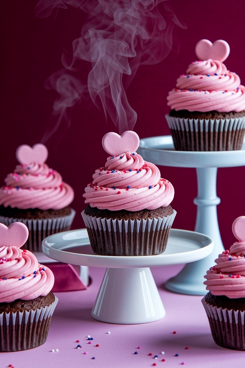 valentine confetti cupcakes heart sprinkles