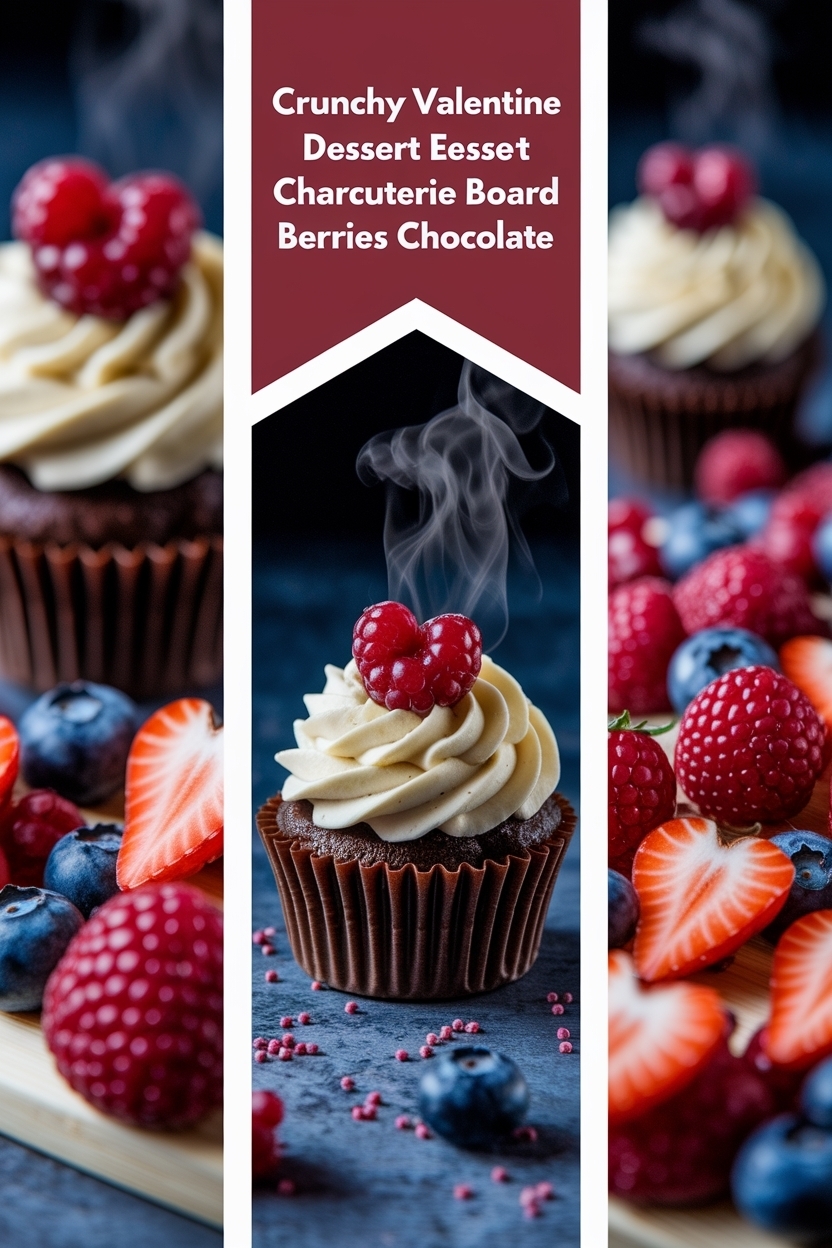 valentine dessert charcuterie board berries chocolate