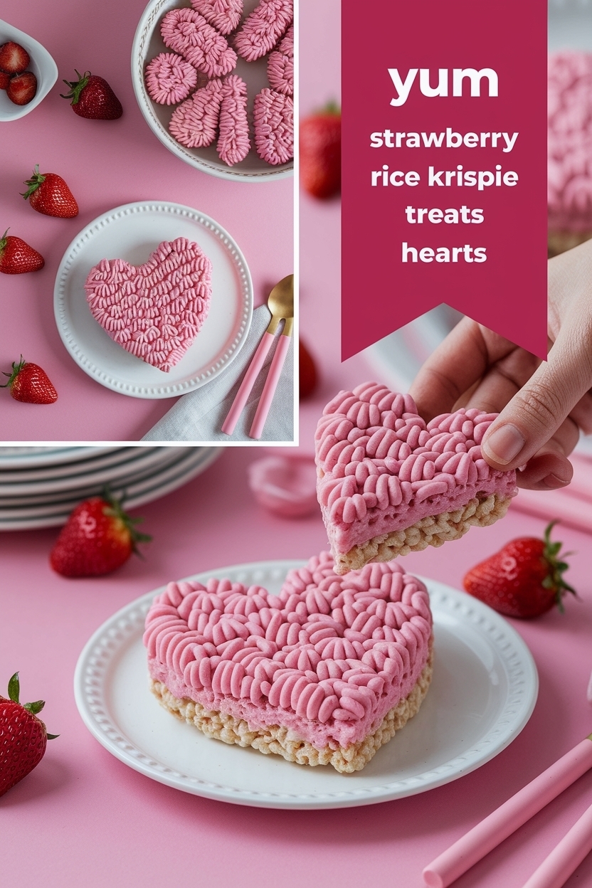 strawberry rice krispie treats hearts