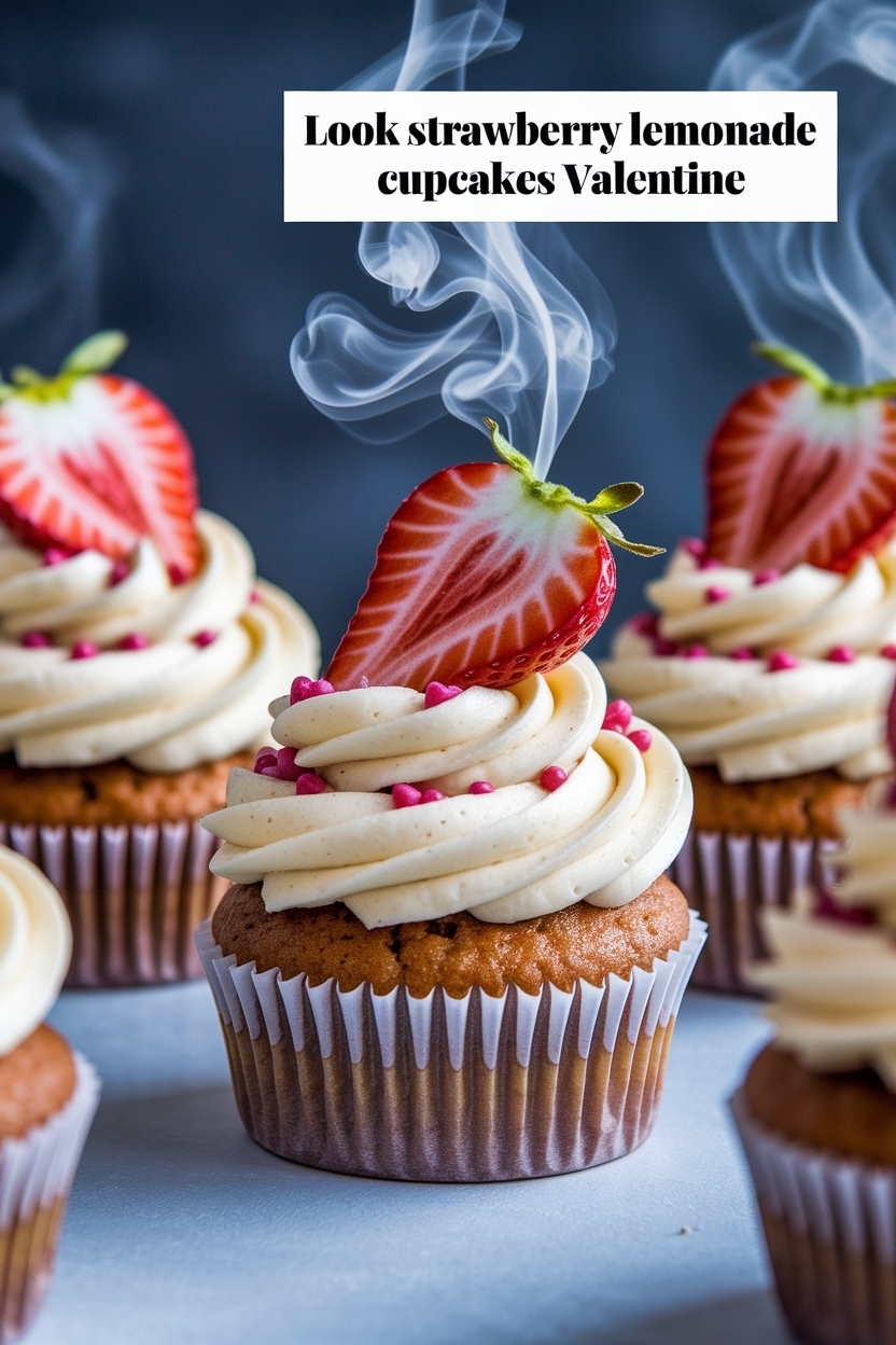 strawberry lemonade cupcakes valentine