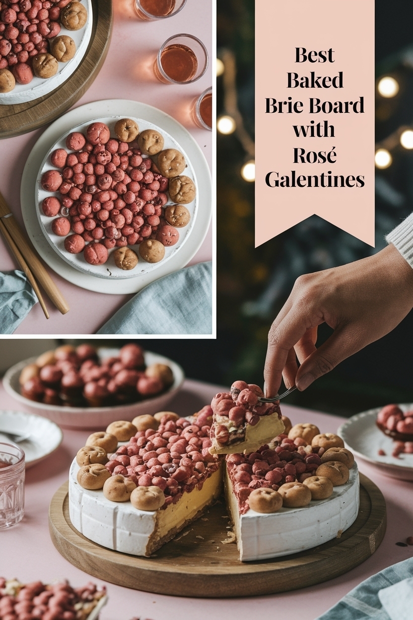 baked brie board with rosé galentines