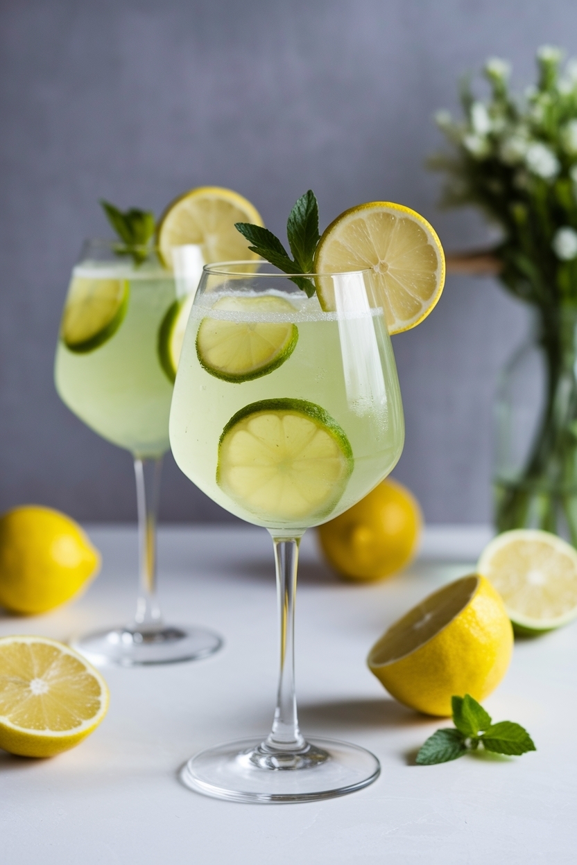 homemade limoncello spritz cocktail