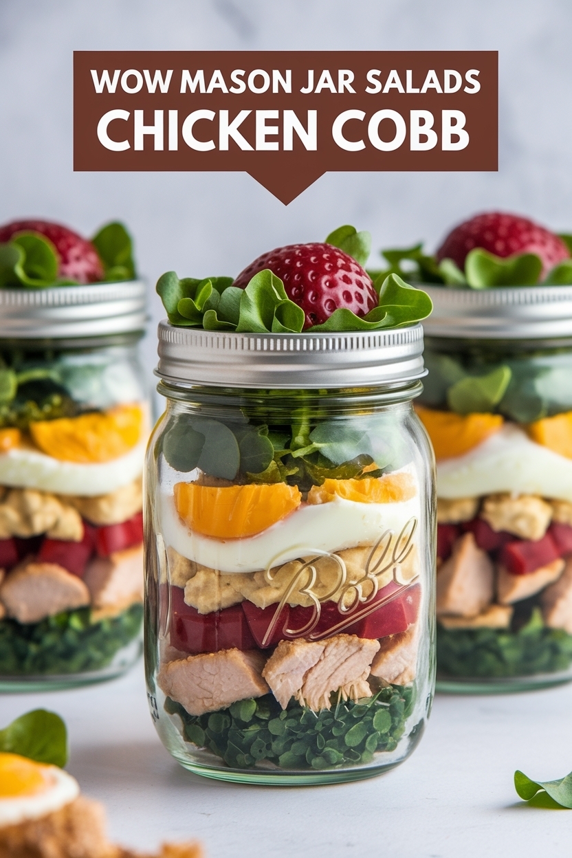 mason jar salads chicken cobb