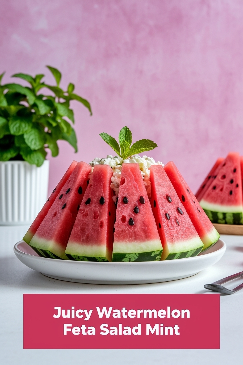 watermelon feta salad mint