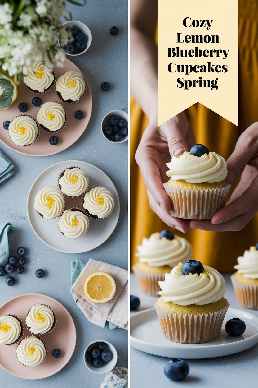 lemon blueberry cupcakes spring