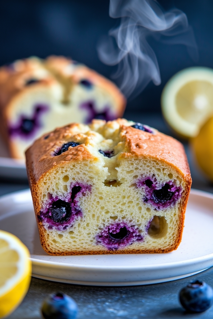 lemon blueberry sourdough quick loaf