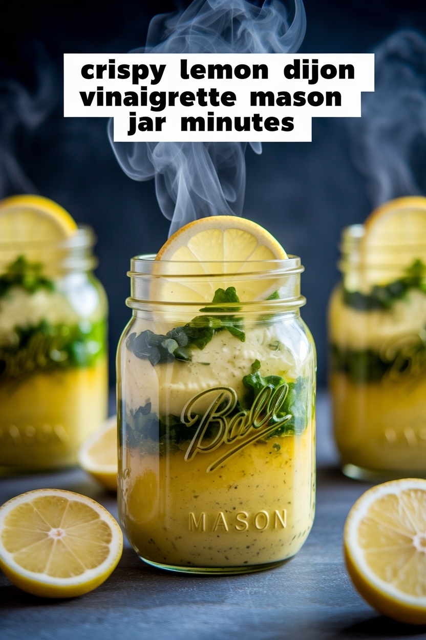 lemon dijon vinaigrette mason jar 5 minutes
