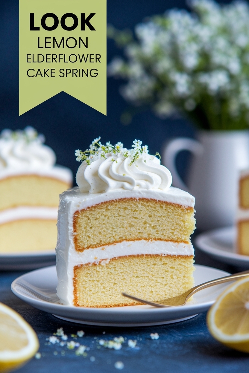 lemon elderflower cake spring