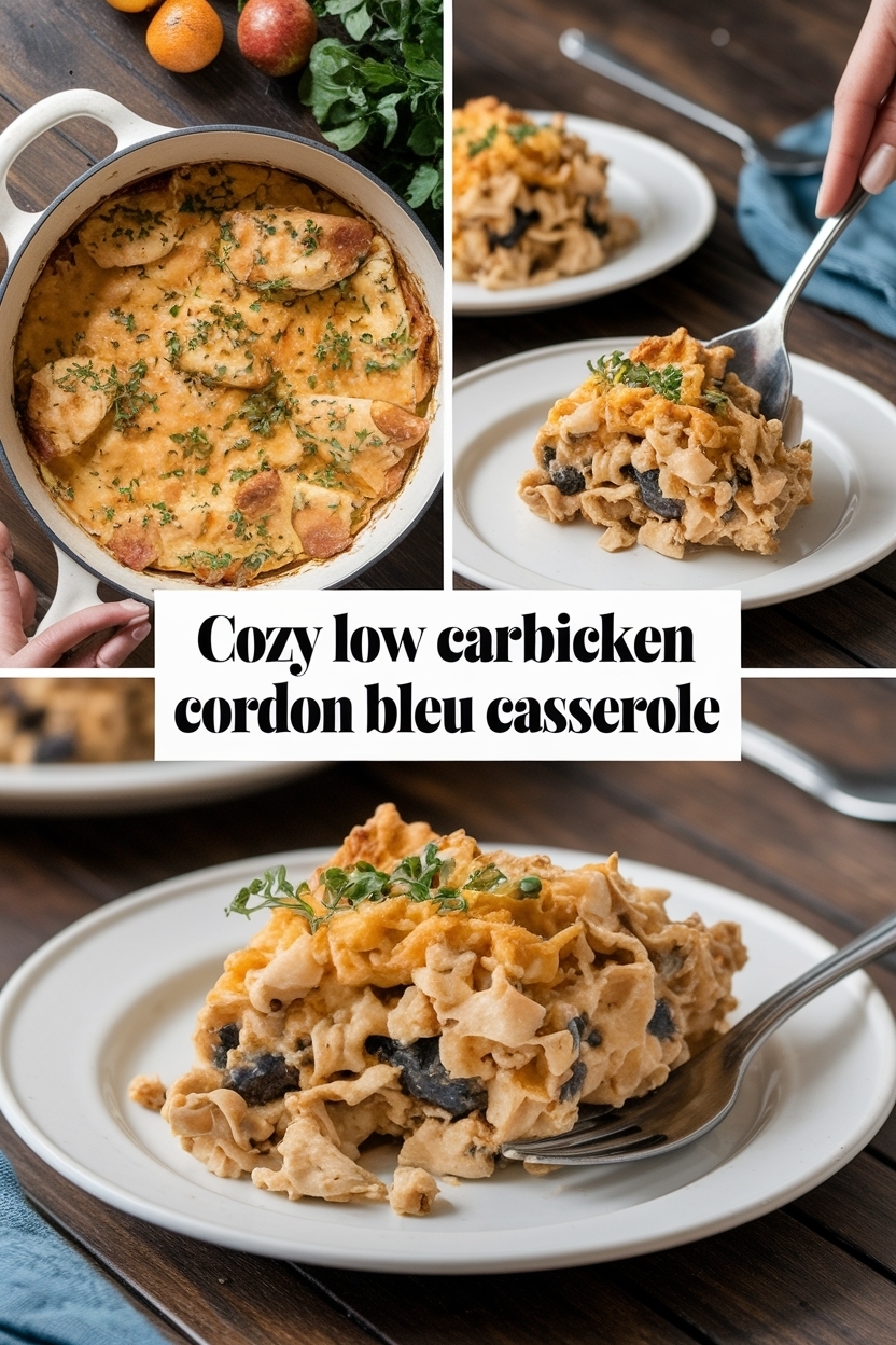 low carb chicken cordon bleu casserole