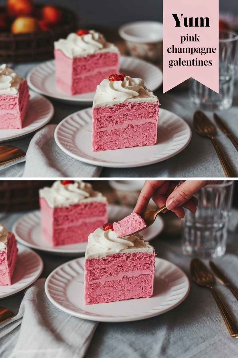 pink champagne cake galentines