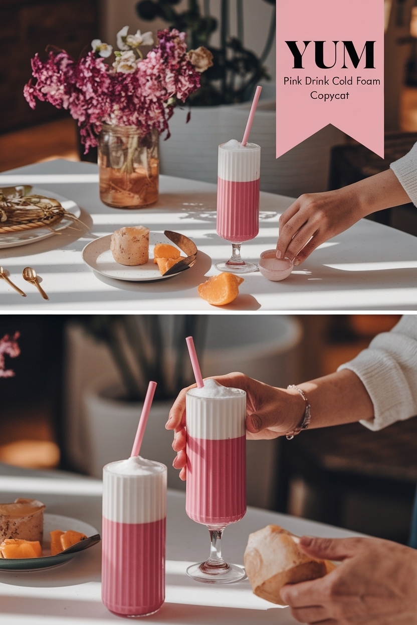 pink drink cold foam copycat
