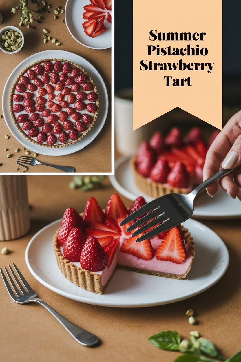 pistachio strawberry tart