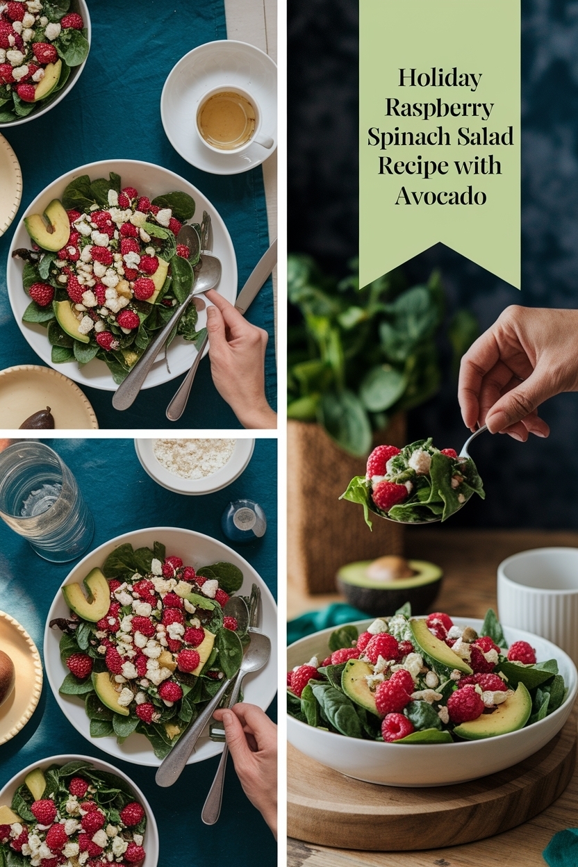 raspberry spinach salad recipe with avocado