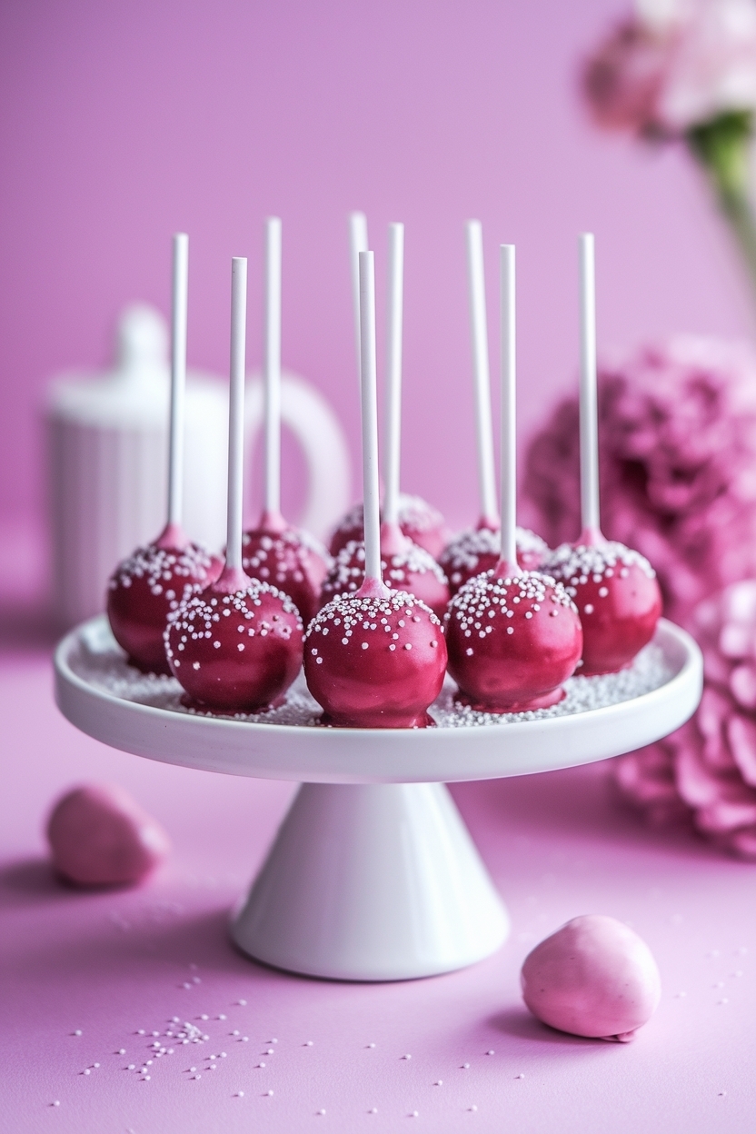red velvet cake pops valentine