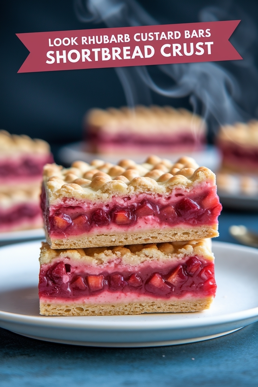 rhubarb custard bars shortbread crust