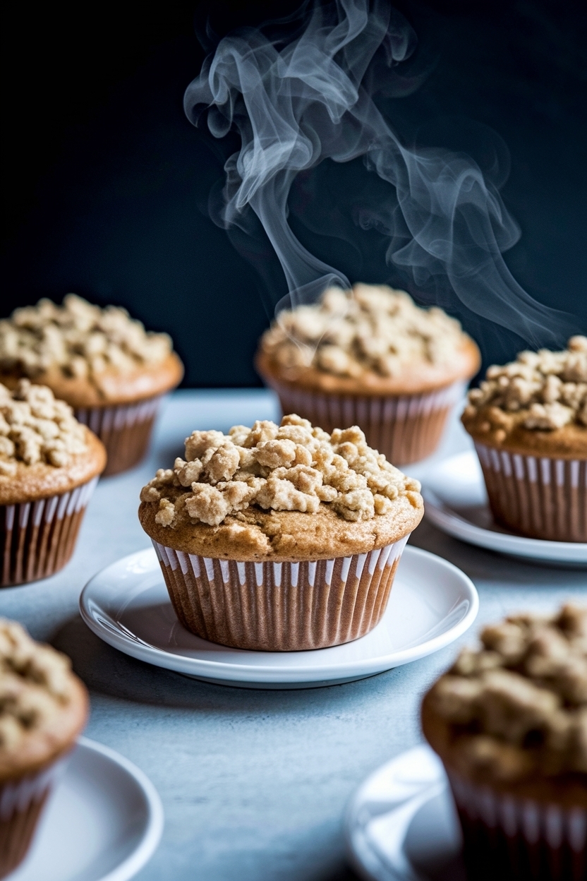rhubarb muffins with streusel
