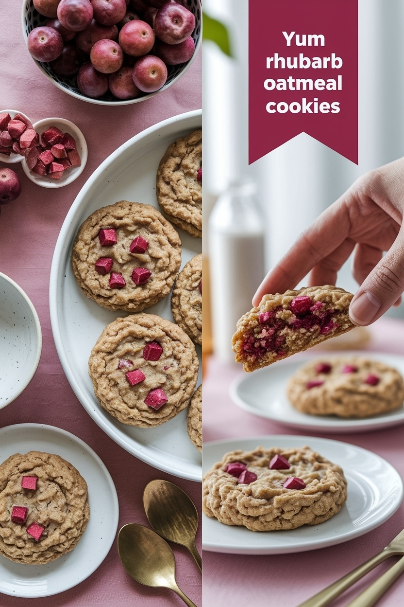 rhubarb oatmeal cookies