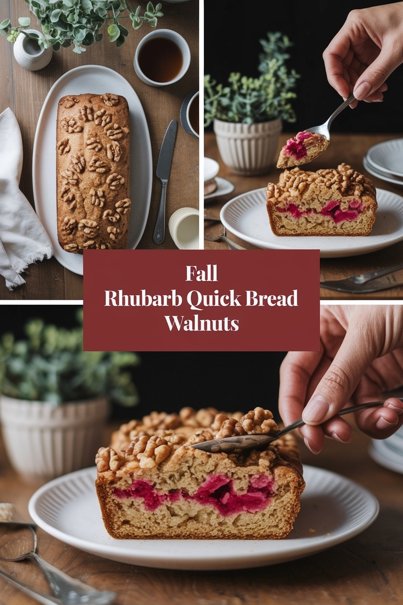 rhubarb quick bread walnuts