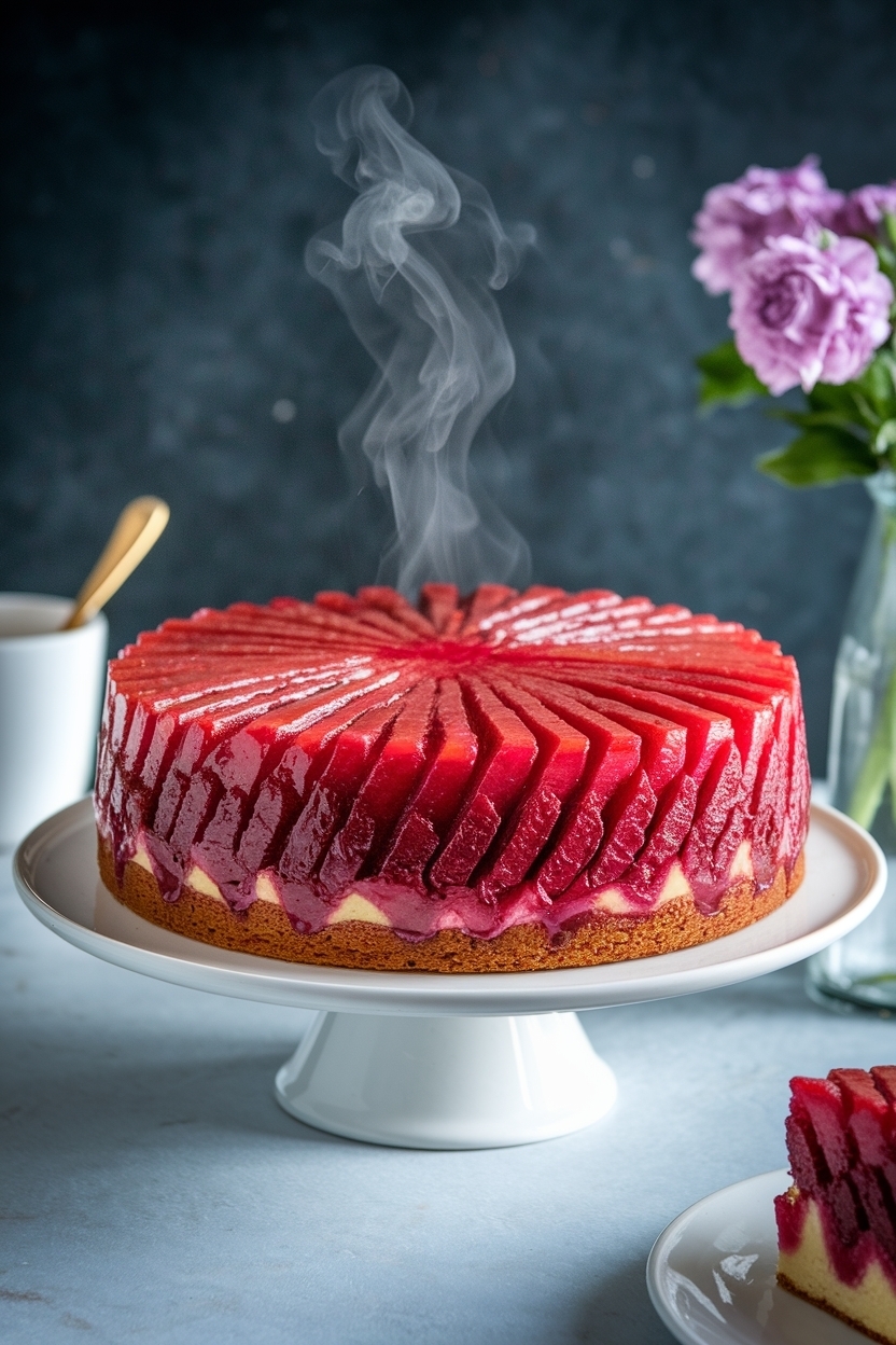 rhubarb upside down cake