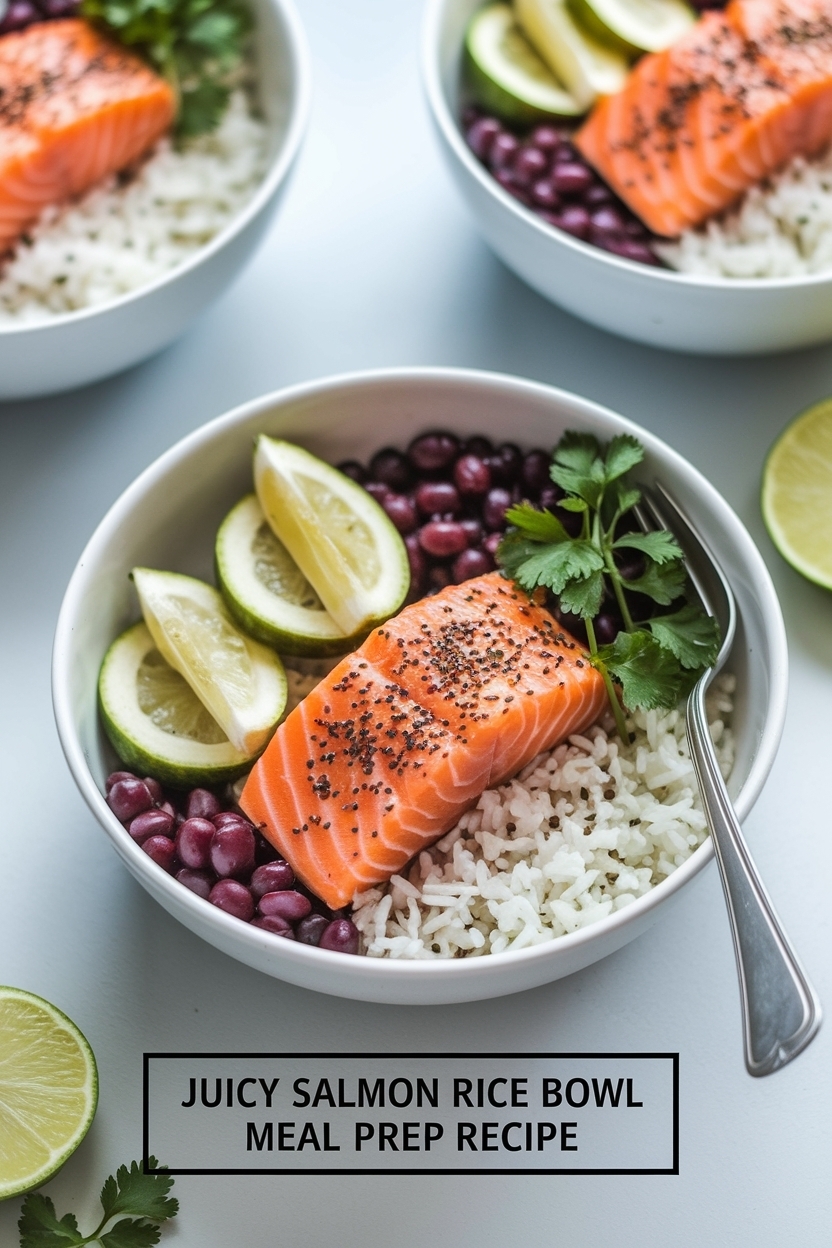 salmon rice bowl meal prep recipe