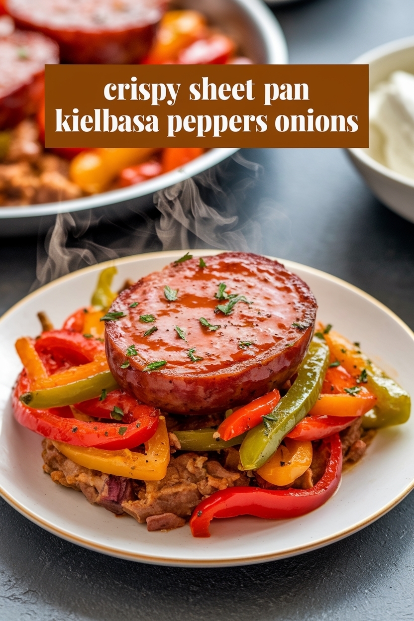 sheet pan kielbasa peppers onions