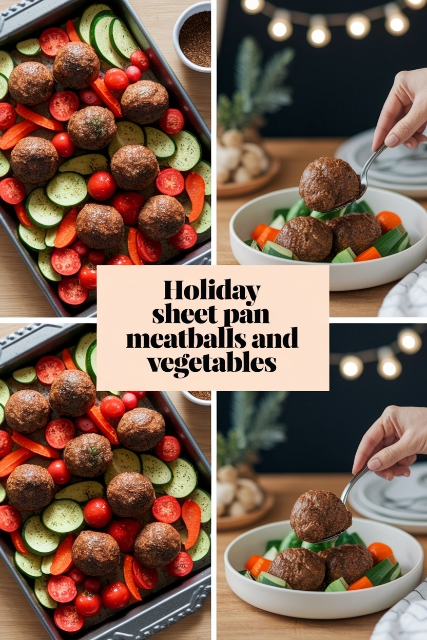 sheet pan meatballs and vegetables
