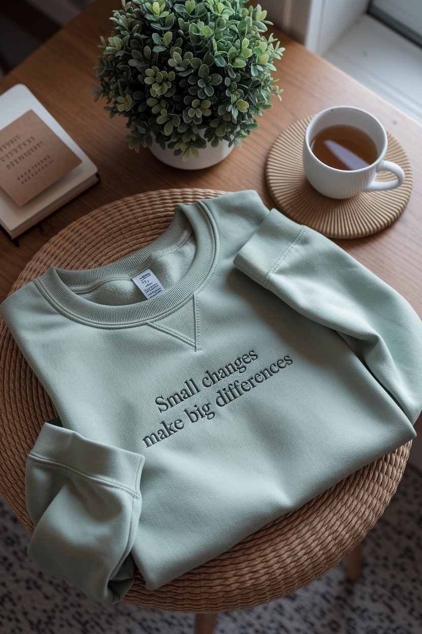 ## Embrace Elegance: Soft Sage Green Sweatshirt for Chic Comfort