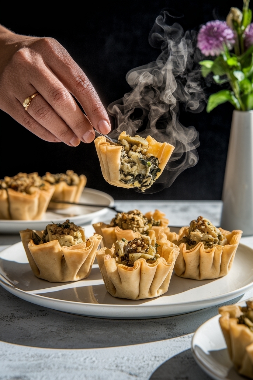 spinach artichoke dip cups recipe phyllo