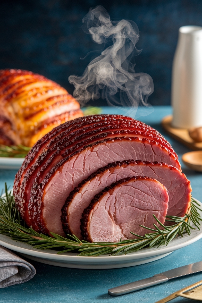 spiral ham in oven 275 with foil glaze