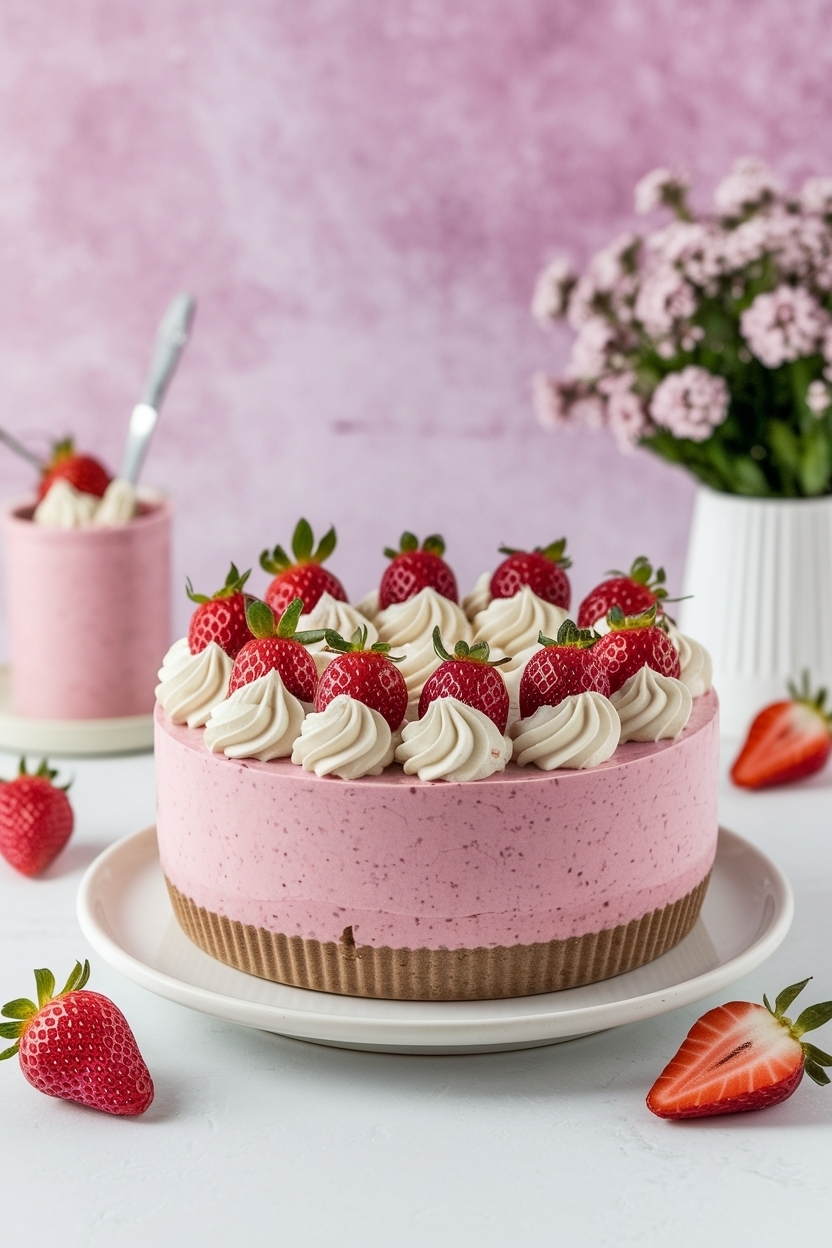 strawberry cheesecake dip no bake