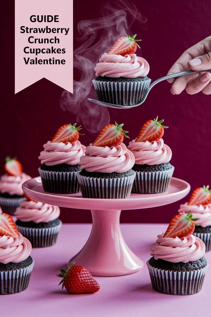 strawberry crunch cupcakes valentine
