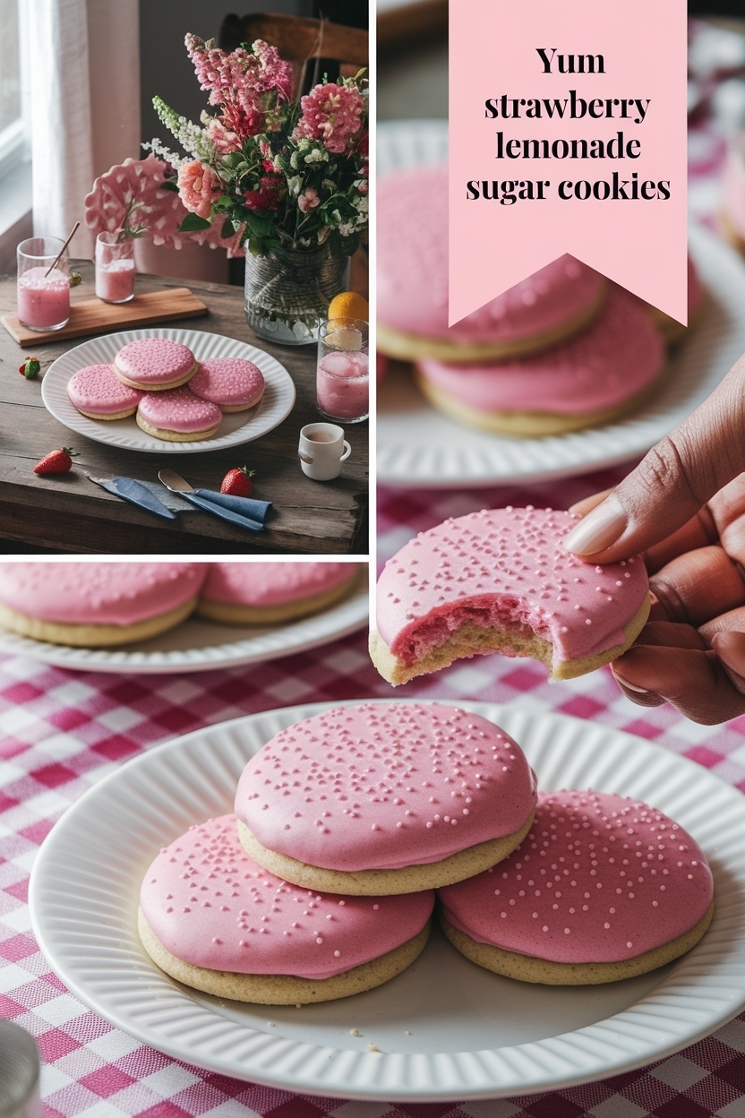 strawberry lemonade sugar cookies