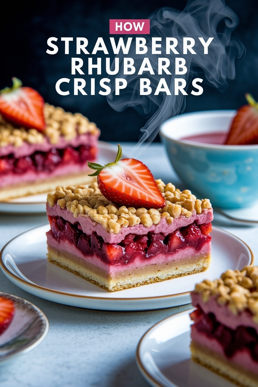strawberry rhubarb crisp bars