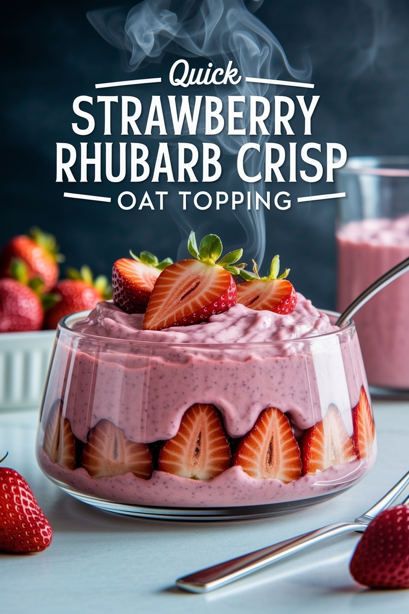 strawberry rhubarb crisp oat topping