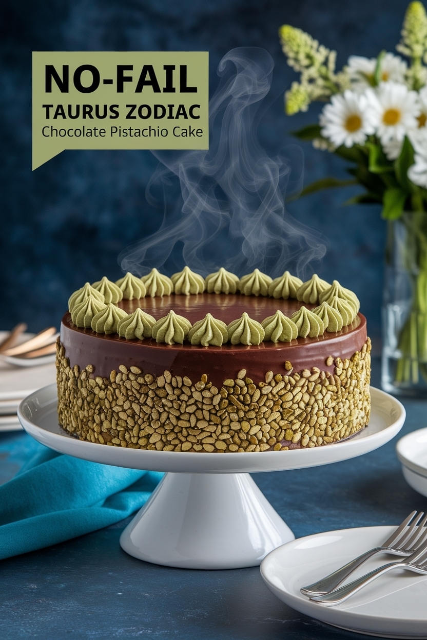 taurus zodiac chocolate pistachio cake