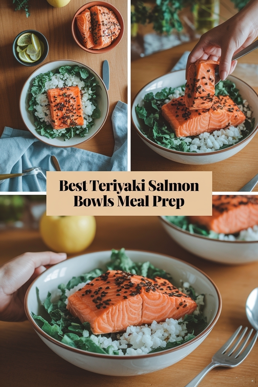 teriyaki salmon bowls meal prep