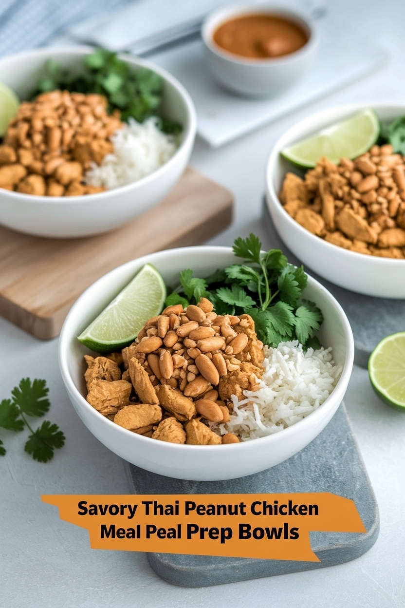 thai peanut chicken meal prep bowls