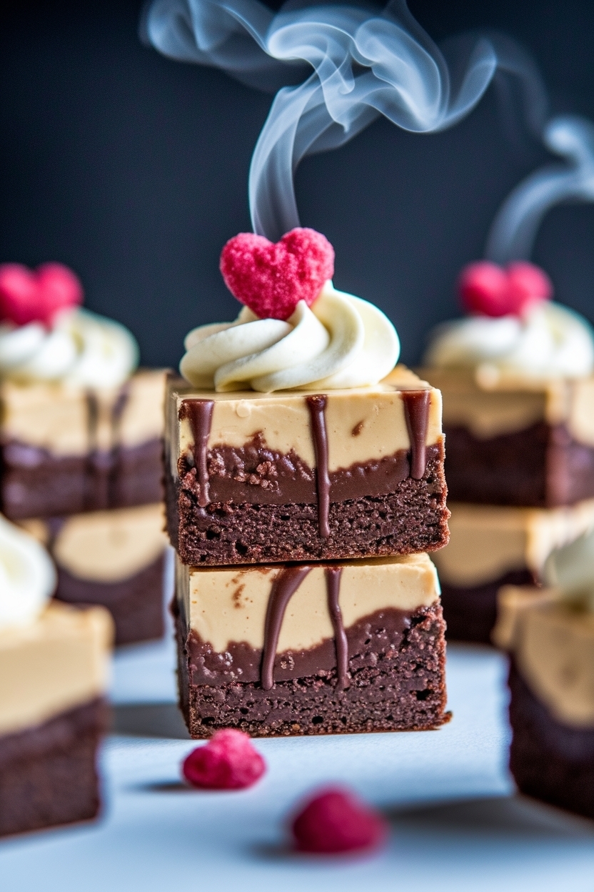 valentine brownie bites with ganache