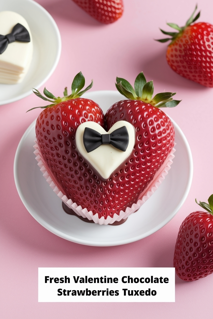 valentine chocolate strawberries tuxedo