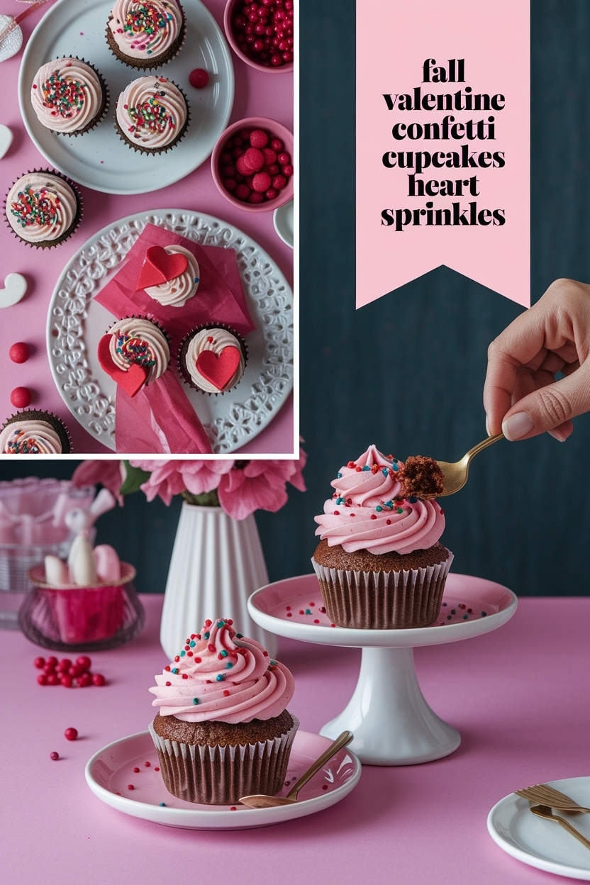 valentine confetti cupcakes heart sprinkles