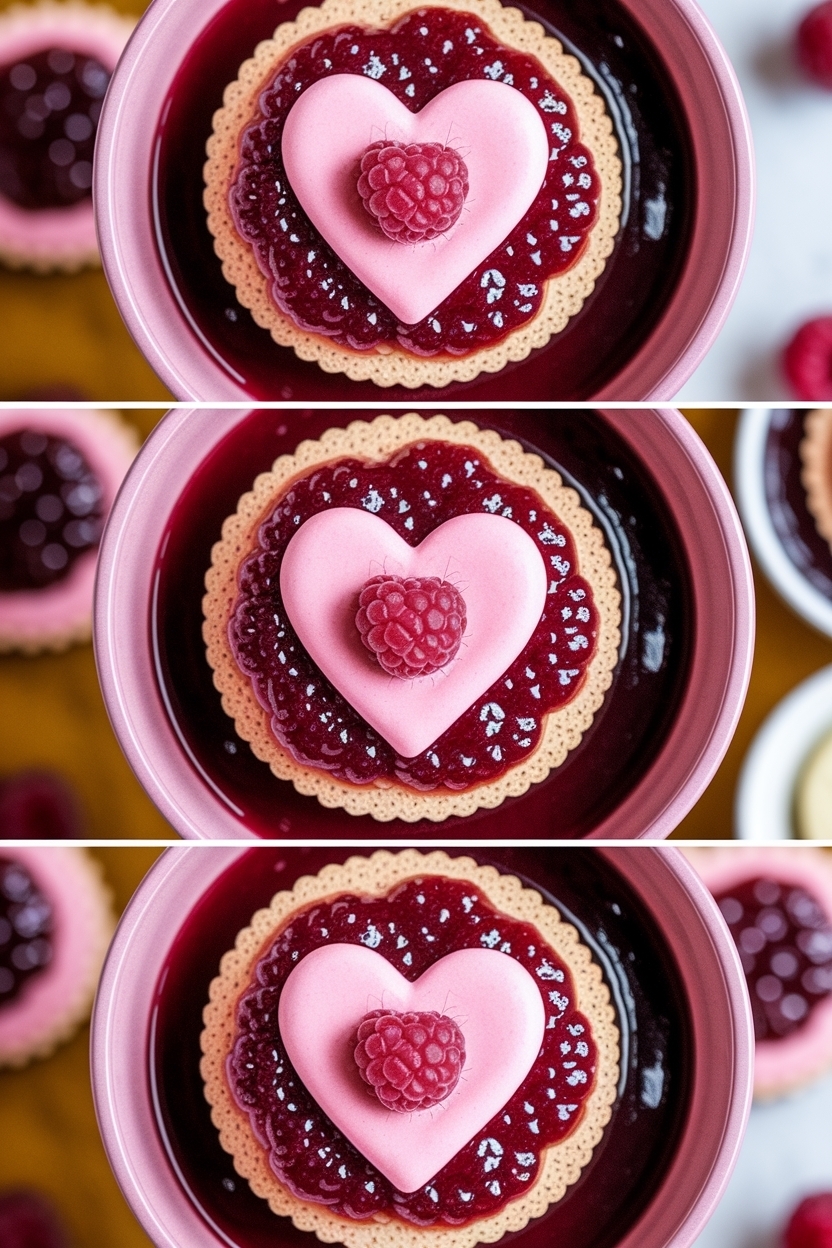 valentine linzer cookies raspberry jam