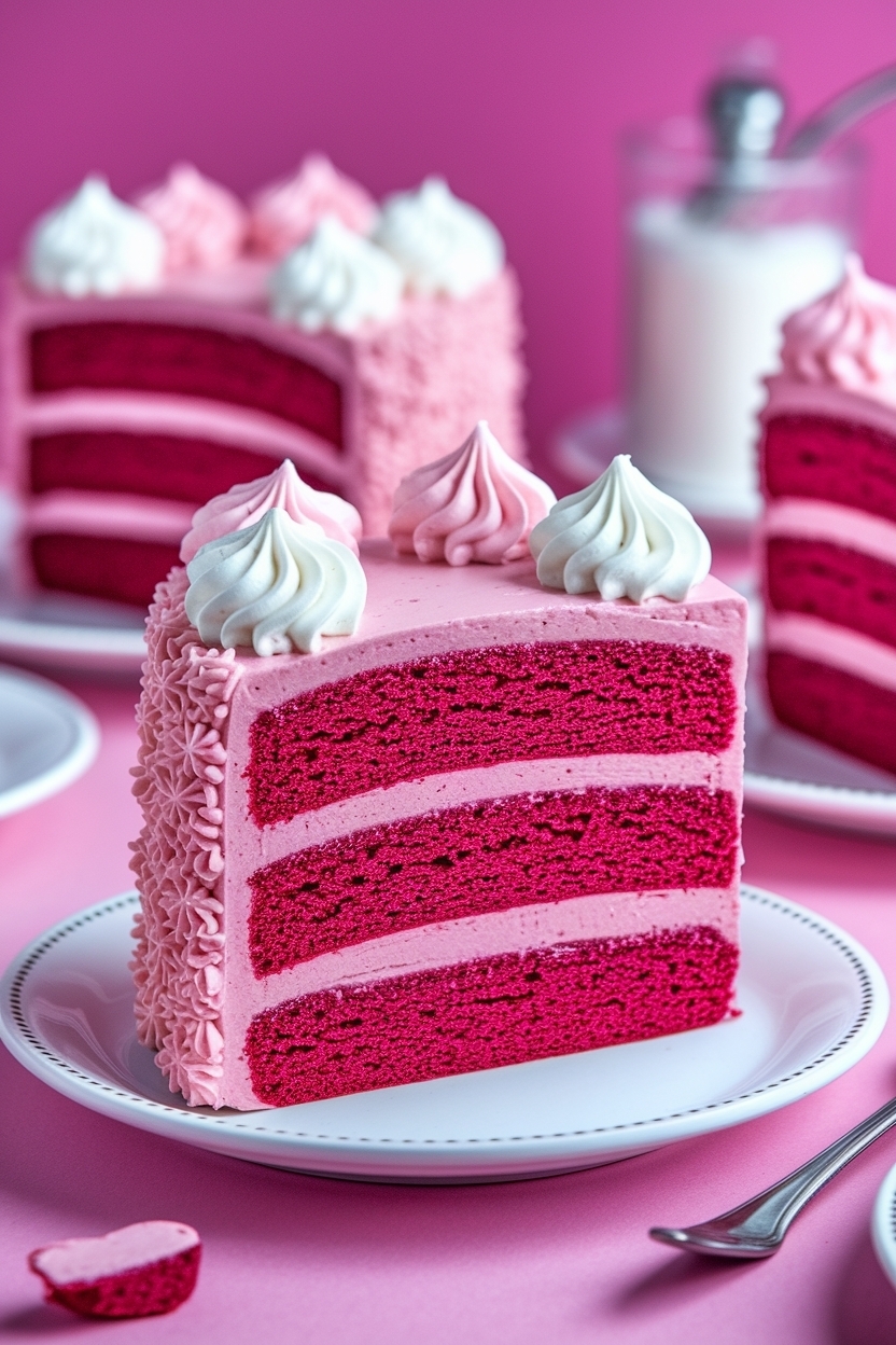 valentine pink velvet cake with cream cheese