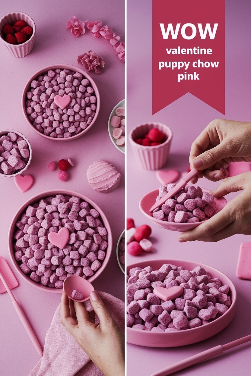 valentine puppy chow pink