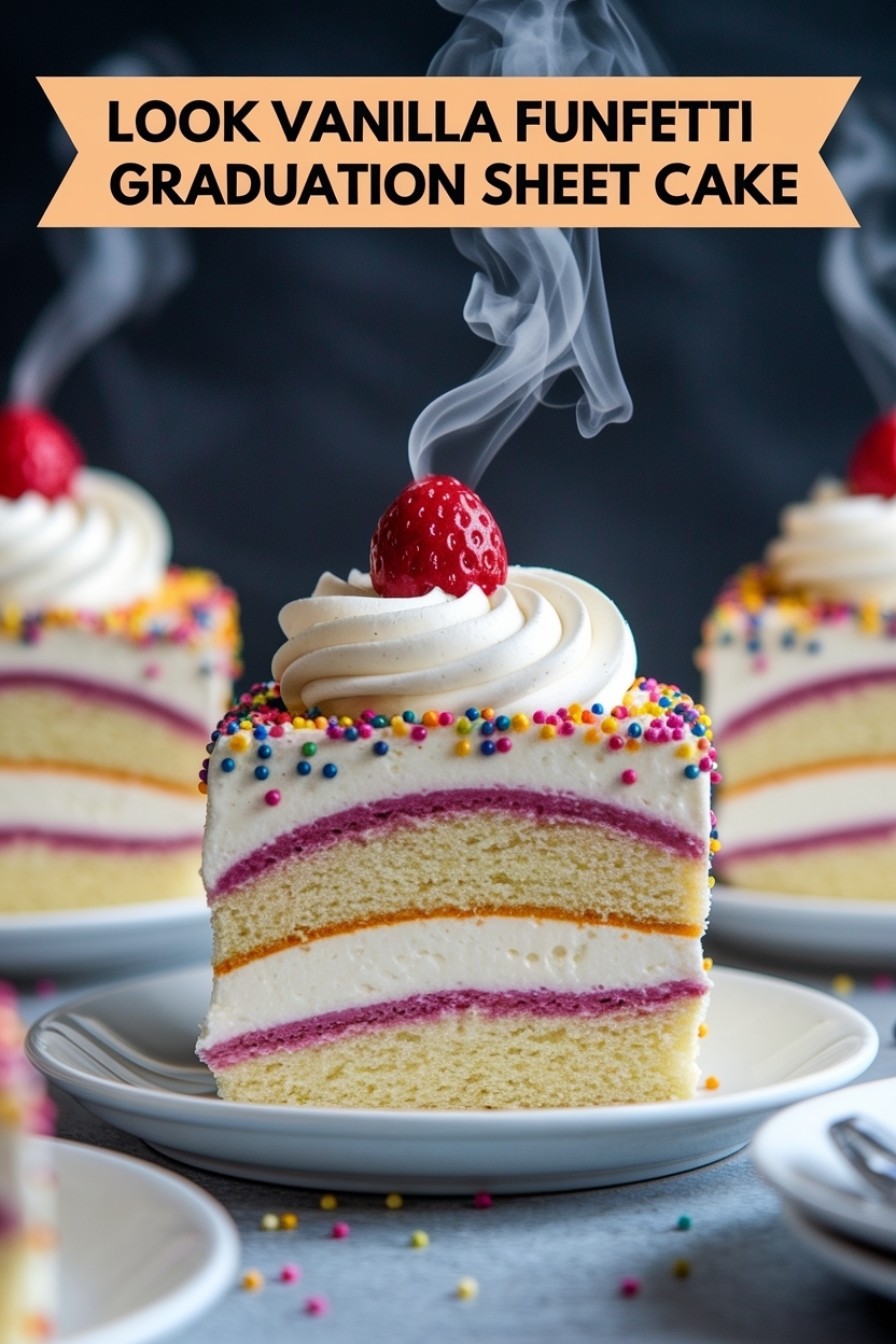 vanilla funfetti graduation sheet cake