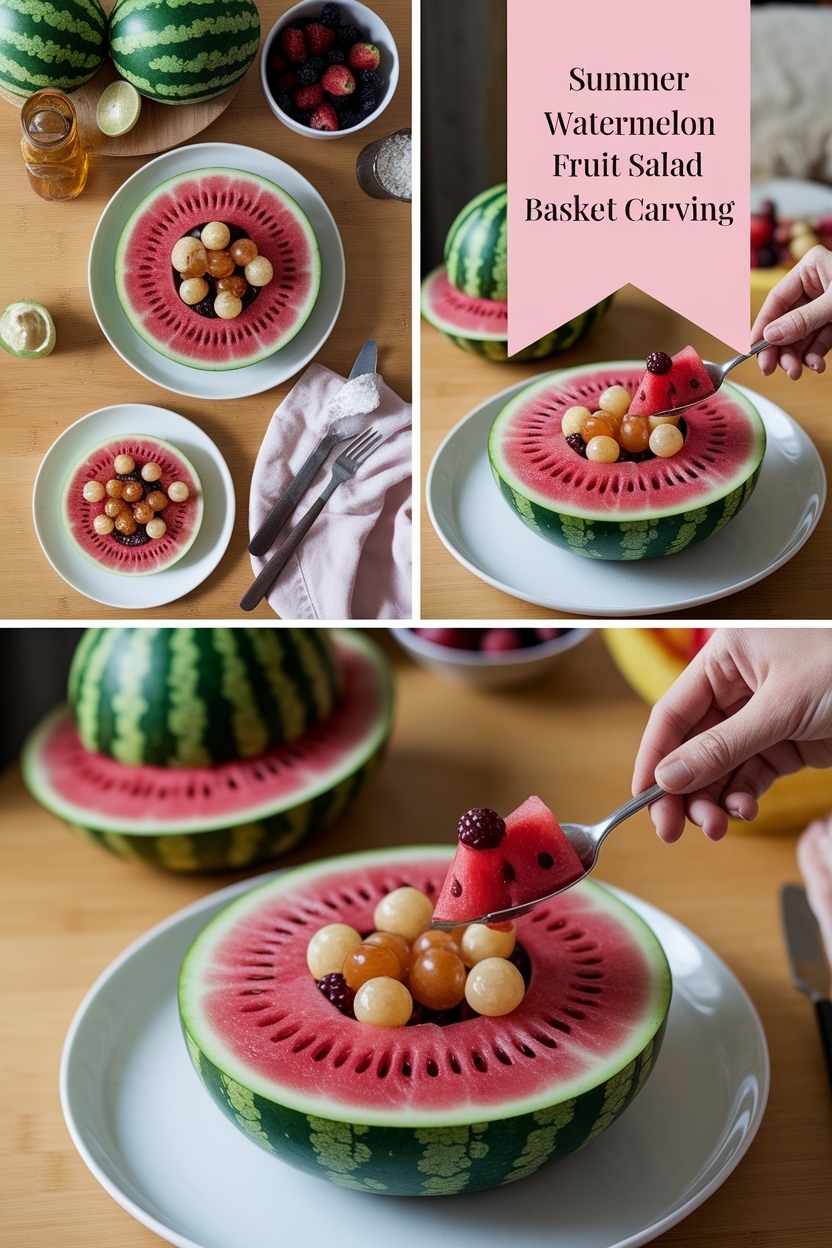 watermelon fruit salad basket carving