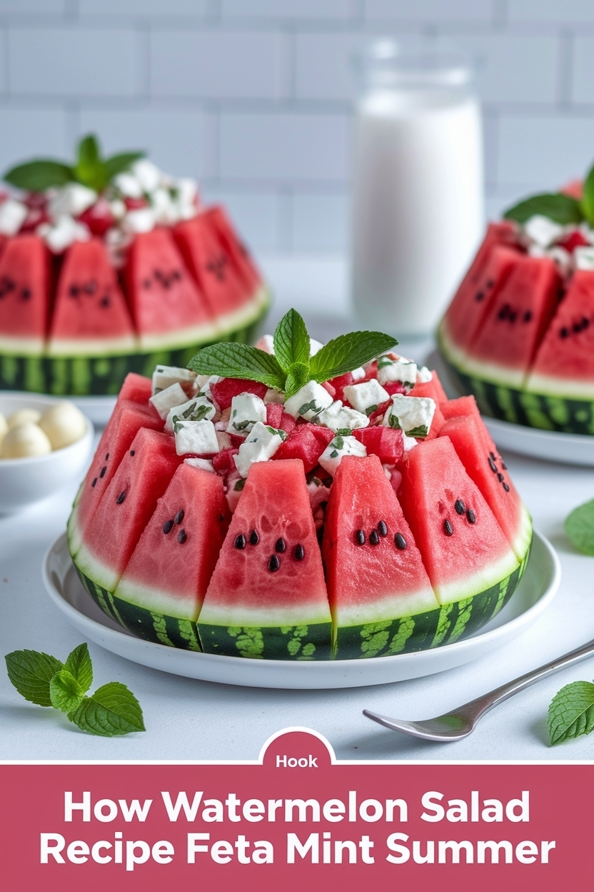 watermelon salad recipe feta mint summer