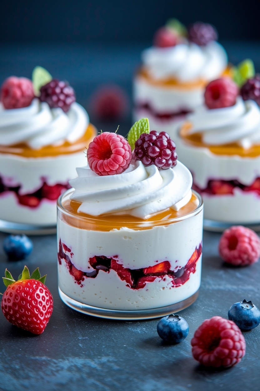 whipped greek yogurt dessert honey berries