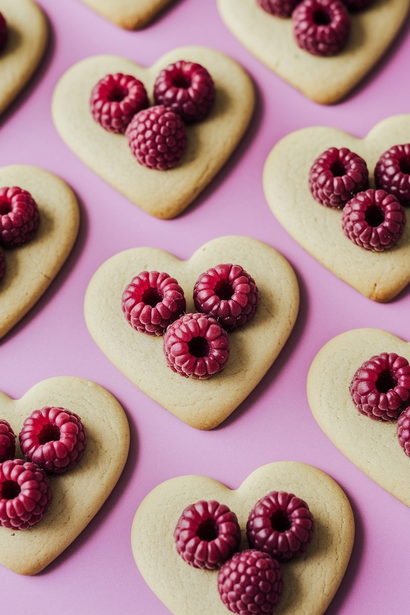 white chocolate raspberry cookies hearts